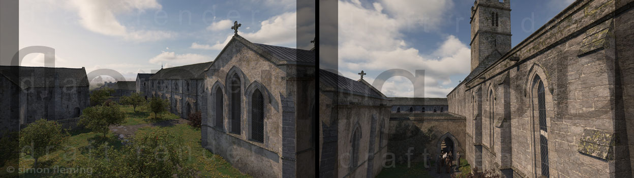 3D reconstruction of Leicester Greyfriars in 1485.