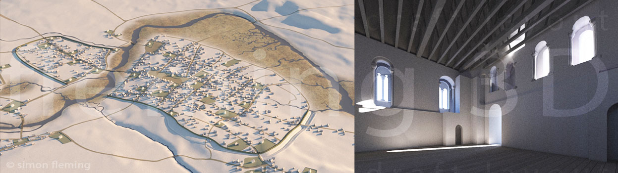 Anglo-Scandinavian Norwich and sketch of Norman keep interior