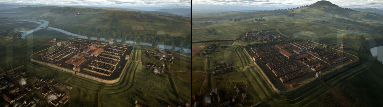 3D reconstructed aerial shots of Trimontium Roman Fort