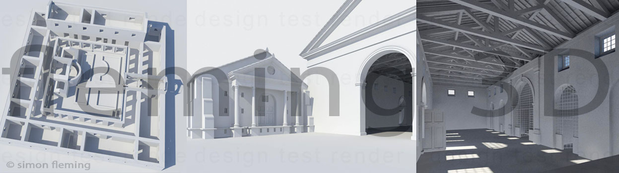 White models of Roman buildings