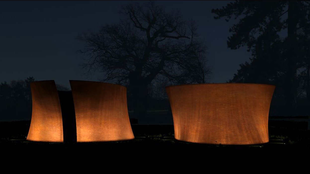 Richard Serra sculpture lighting at Berrydown House