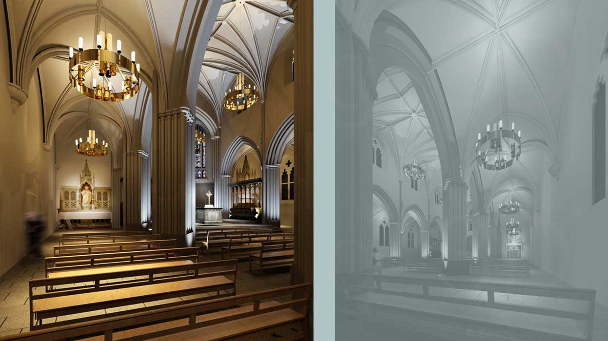North aisle lighting