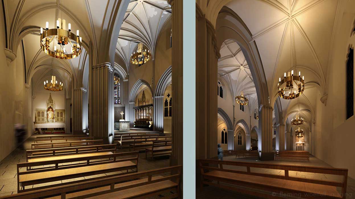 North aisle lighting