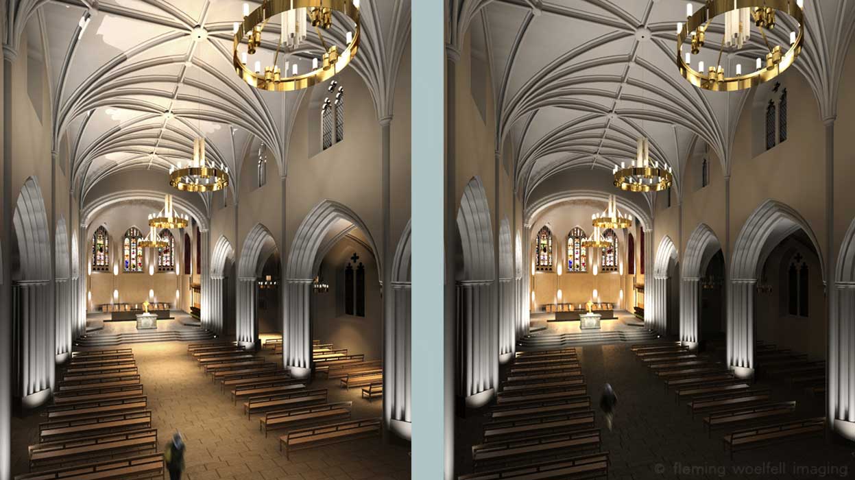 Cathedral aisle lighting